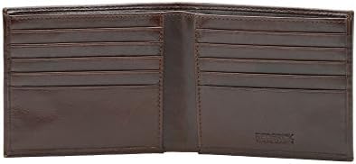 Redbrick Revock Luxury Men's Slim Brown Leather Wallet For Credit Cards &amp; Bank Notes Gift Boxed