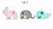 Produktbild Lilienburg 3 x Garderobenhaken Garderobe Haken Wandgarderobe Kleiderhaken KINDERZIMMER Set -- HASE ELEFANT BLAUWAL