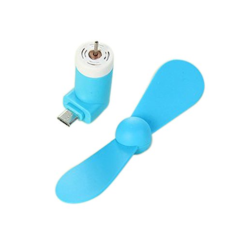 DolDer Outdoor mini Ventilator für OTG fähige Handy / Smartphone / Tablet mit microUSB Anschluss Blau - 2