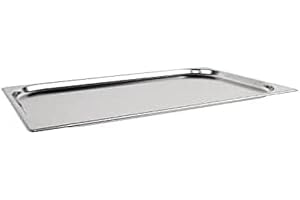 NISBETS Vogue Bac Gastronorme inox GN 1/1 20mm, profondeur : 20 mm, capacité : 3 litres, bac de conservation des aliments chauds et froids, compatible bain marie, couvercle vendu séparément, K998