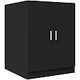 vidaXL Washing Machine Cabinet Dryer Accessories Bathroom Washroom Laundry Room Furniture Washer Cupboard Storage Rack Cabinet Black