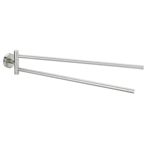 Nie wieder bohren MO203 Moon Handtuchhalter - 2-armig , 5 x 45.6 x 8.3 , Edelstahloptik, inklusive - Befestigungstechnik