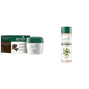 Biotique Bio Musk Root Fresh Growth Nourishing Treatment, 230g And Biotique Henna Leaf Fresh Texture Shampoo and Conditioner, 190ml