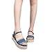 Produktbild Damen Sandalen Sommerschuhe Casual Sommerschuh Flache Knöchel Schnalle Gladiator Thong Flip Flop Casual (EU:38, Blau)