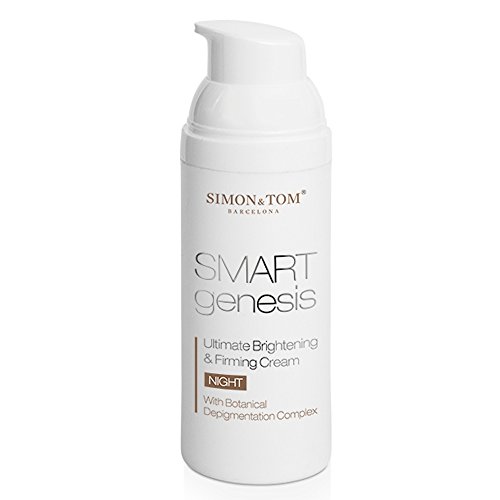 Simon & Tom Smart Genesis Ultimate Brightening & Firming Night Cream – Anti-Falten Nachtpflege bekämpft effektiv sämtliche Anzeichen reifer Haut wie Falten, Elastizitätsverlust, Altersflecken und Pigmentstörungen über Nacht. Frei von Phthalaten ✔ Nicht an Tieren getestet ✔ Vegan ✔ 50ml