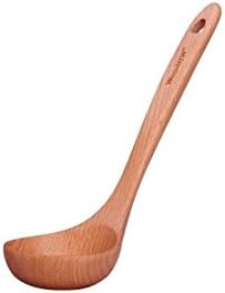 jileSM Wooden Long Handle Spoon Ladle Soup Scoop