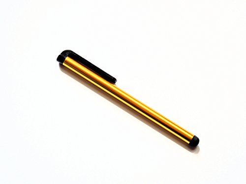 smartec24® EasyPen in gold Stylus Touchpen im farbigen unibody Gehäuse mit Softballspitze für punktgenauen, displayschonenden Gebrauch inkl. Clip. kompatibel mit allen Geräten mit kapazitiven Displays Smartphone Tablet PC PDA