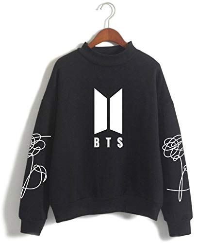 SERAPHY Unisex Sudaderas BTS Sudadera de Cuello Alto para Army Suga Jin Jimin Jung Kook J-Hope Rap-Monster V Negro XL