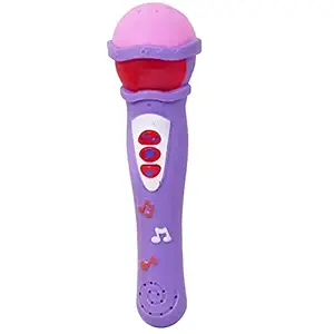 PP SONS Singing Musical Microphone Mike Toy with Self Voice Mic Sound and 3D Lights Toy for Kids ( Battery Not Included) - Multicolor