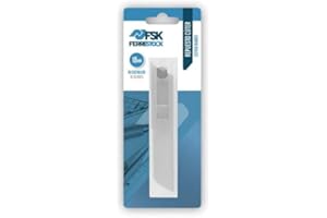 Ferrestock FSKTWR018B blíster con dispensador de 10 cuchillas de recambio para cúter de 18mm, afilado de precisión para cortar de forma limpia y profesional cualquier material