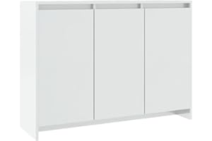 vidaXL Credenza Bianca Lucida 102x33x75 cm in Truciolato