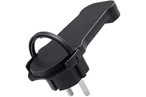 ONIROVIEW Set 2 pezzi Spina schuko angolare extra piatta super slim 16A 250V con manico per cavi 3 x 1,5mm colore nero