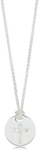 Personalised Sterling Silver White Topaz Cross Design Necklace For Girls. Dainty Teenage Jewellery Ideal Birthday Gift, Christmas Present, Holy Communion or Flower Girl Gifts