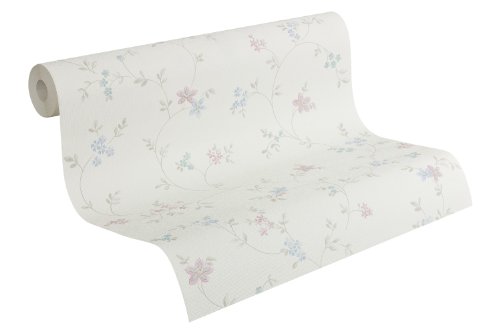 A.S. Creation 937703 Fleuri Pastel Tapete "Field Flowers" weiß, elfenbein, creme, beige