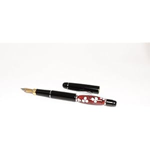 Unikat: Füllfederhalter, Füller mit handgefertigter Glasperle.