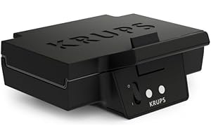 ‎KRUPS Krups FDK Iconic opiekacz do kanapek, 850 W, płyty nieprzywierające z powłoką ceramiczną, ikoniczne wzornictwo, pionowe przechowywanie, przyjazny dla użytkownika, czarny, FDK461