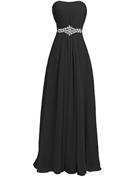 Fashion Plaza chiffon lange Trägerlosen Abendkleid mit einer schönen Gürtel Modul D004