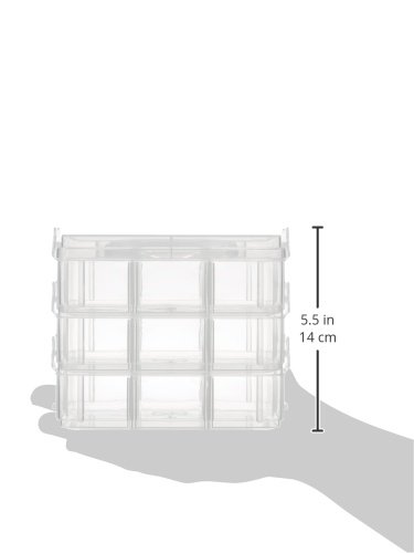RAYHER 3918100 Sortierbox mit Tragegriff, 15,5 x 15,5 x 12,9 cm, 3 x 6 Fächer - 3