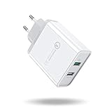 DUAL AUFLADEN: QC 3.0 bietet einen größeren Bereich der Spannung an. 200MV Zunahme von 3.6V auf 12V. Der 5V 2.4A Port kann den iPad, iPad Air aufladen. Die duale Anschlüsse lassen Sie zwei normale Geräte (iPad, iPhone usw.) gleichzeitig aufladen bei bis zu 4,8 A Gesamtleistung.