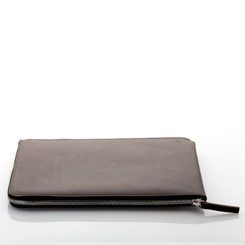 germanmade. Apple iPad / Tablet Hülle mit Reißverschluss aus Leder earth / dunkelbraun - 5