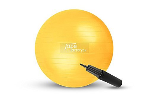 Tapefactory24 Gymnastikball inkl. Pumpe - Hochwertiger Sitz- und Fitnessball von 55 cm bis 85 cm Durchmesser / in verschiedenen Farben und Größen erhältlich