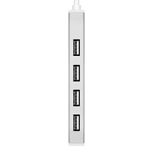 IMISON Premium 4 Ports USB HUB Expansion High Speed USB 2.0 Multi USB Hub Splitter Aluminium Alloy Metal Adapter Cable For PC, MAC, Laptop, Mac Book, NetBook, Tablets (Silver) - 3