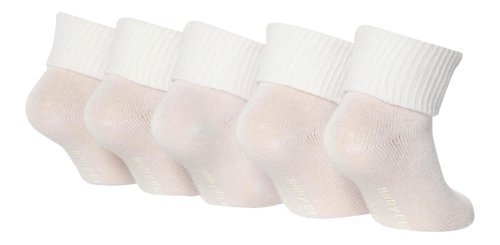 5 Pack Baby Elle Designer Socks BE04 TOT White 0-0 uk (Newborn)