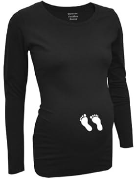 Love Rules | witzige Umstandsmode Shirt langarm - Babyfüße | Babyfüßchen | Baby Füße - lustiges Umstands Shirt...