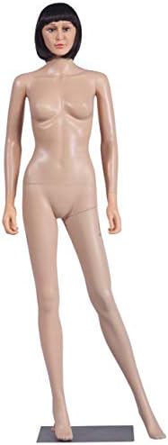 EurohandisplayFemale Mannequin with 2 Heads and 2 Wigs Free YF1+F Movable Skin Colour Display Window Films Female Mannequin