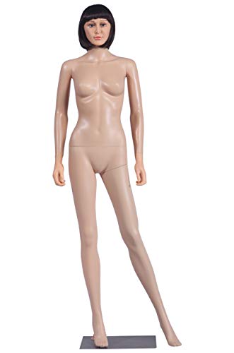 EurohandisplayFemale Mannequin with 2 Heads and 2 Wigs Free YF1+F Movable Skin Colour Display Window Films Female Mannequin