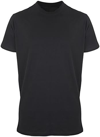 Mia Creations Urban Collections Mens Solid Longline Longer Length Straight Hem T-Shirt (XL - 44/46", Black)