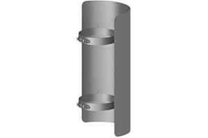 EHV GMBH Diameter 150 mm radiation protection stove pipe, 25 cm, cast grey, 2 mm sheet steel, Sensotherm coating, suitable for viewing areas, heat protection plate, stove pipe mudguard
