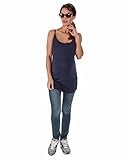 The Essential One - Maternity Nursing Longline Vest Top - Navy Blue - EOM142