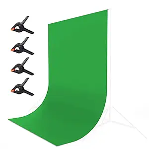 6x9?Green?Screens Backdrop 100% Polyester Fabric Wrinkle Free, UTEBIT 1.8x2.8m Green Photography Background Chromakey Cloth Sheet Collapsible for Photoshoot YouTube Video Studio Photo Booth Sho
