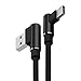 Produktbild USB Type C Ladekabel Starkes 90 Grad Kabel 1M für Xiaomi Black Shark / Mi 5c / 5s / 5s Plus / Mi 5X / 6 / 6X / 8 / 8 SE / A1 / Mi Mix / Mi Note 2 / MIX 2 / Mix 2S / Mi Note 3 / Pocophone F1 - Schwarz