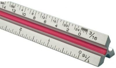 Fairgate TA6 T Series 6 in. Solid Aluminum Architect Triangular Scale