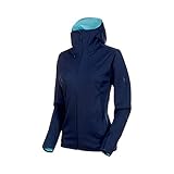 Produziert in Europa Mammut Damen Ultimate V Softshell-Jacke Mit Kapuze, Peacoat-Waters Melange, M