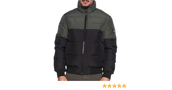 Calvin Klein Colour Block Men's Puffer Winter Jacket : Amazon.de: Clothing