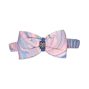 Poochles Marble Waves Classic Printed Dog Bow Tie Collar - Medium | Cotton Dog Collar | Adjustable