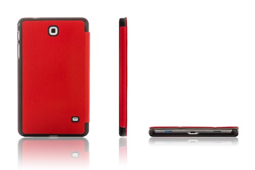 ForeFront Cases® Neue Leder Hülle / Tasche / Case / Cover für Samsung Galaxy Tab 4 8.0 T330 – Rundum-Geräteschutz und intelligente Auto-Sleep-Wake-Funktion mit 3-JAHRES-GARANTIE VON FOREFRONT CASES – inkl. Eingabestift und Displayschutz - 3