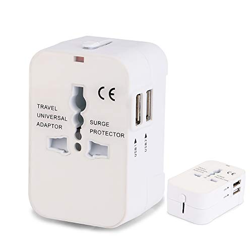 Preisvergleich Produktbild Universal Reiseadapter,XBCC USB-Anschlüsse 10A Hochgeschwindigkeits-Ladegerät Weltweit einsetzbar als Adapter für das Internationale Ladegerät Smart Power Tablet Laptop-Weiß