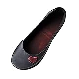  Damen Sommer Sandalen Halbschuhe Bootsschuhe Loafers Fahren Flache Schuhe Slippers Erbsenschuhe Low-top Schuhe Vintage Komfort Arbeitsschuhe (EU:38, Schwarz)