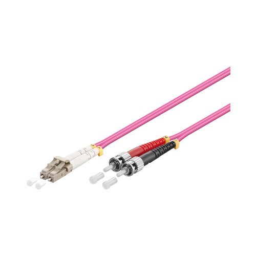 Preisvergleich Produktbild Goobay OM4 Duplex Patchkabel LC / ST 5m violett