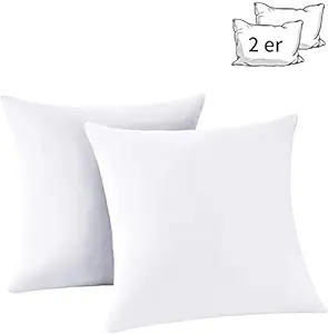 ATOTFUSION Cushion Filler, Soft Comfortable Microfibre, Bed Linen Double Cushion, Decorative Cushion for Sofa, Car, Bedroom, 2 Count Cushion (40X40 cm, White)