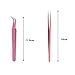 Anself 2Pcs/set Straight/Curved Nail Tweezers Nippers Tools Eyelash Extension Tweezers Pointed Clip Makeup Tools
