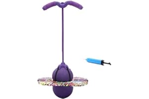 QCHOMEE Ballon Sauteur Pogo Stick Jumper Bâton Sauteur Fitness Adulte Ballon de Gym Sport Boule Sautante Antidéflagrant Lolo Ball Pogo Ball avec Poignée Planche d'équilibre Pour Maison Ecole Extérieur