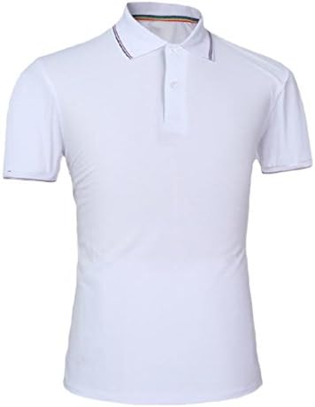 Aprilley Men's Solid Performance Sport Short Sleve Polo Shirt - White -