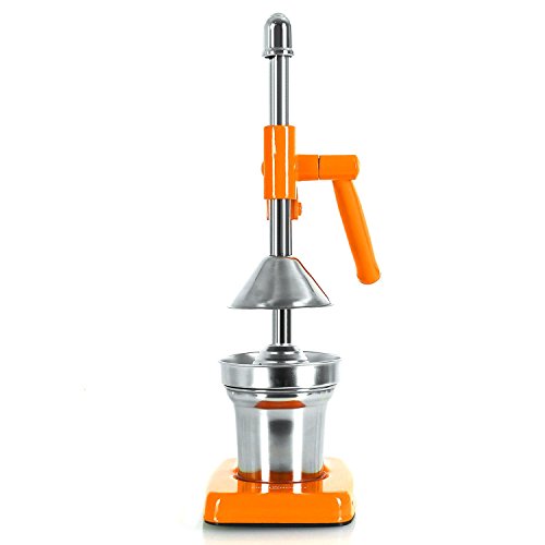 oneConcept EcoJuicer Zitruspresse manuelle Saftpresse Orangen und Zitronenpresse mit Hebelmechanik (handbetrieben, lautlos, aus Edelstahl) orange - 3