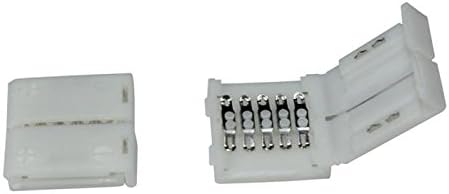 Morelight 5Pin 12mm RGBW Solderless Connector Adapter Fast Clip Connect For 5050 RGBW PCB Ribbon LED pack of 20