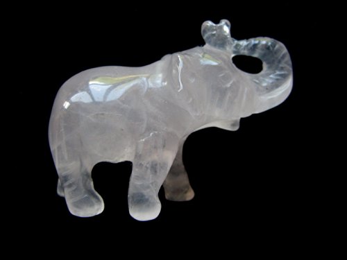 Preisvergleich Produktbild Tiergravur Elefant Rosenquarz 3x4.5 cm